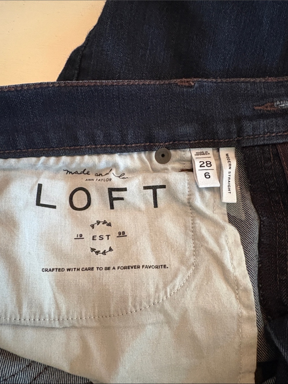 Ann Taylor LOFT Modern Straight Dark Wash Jeans | Size 28 (6)